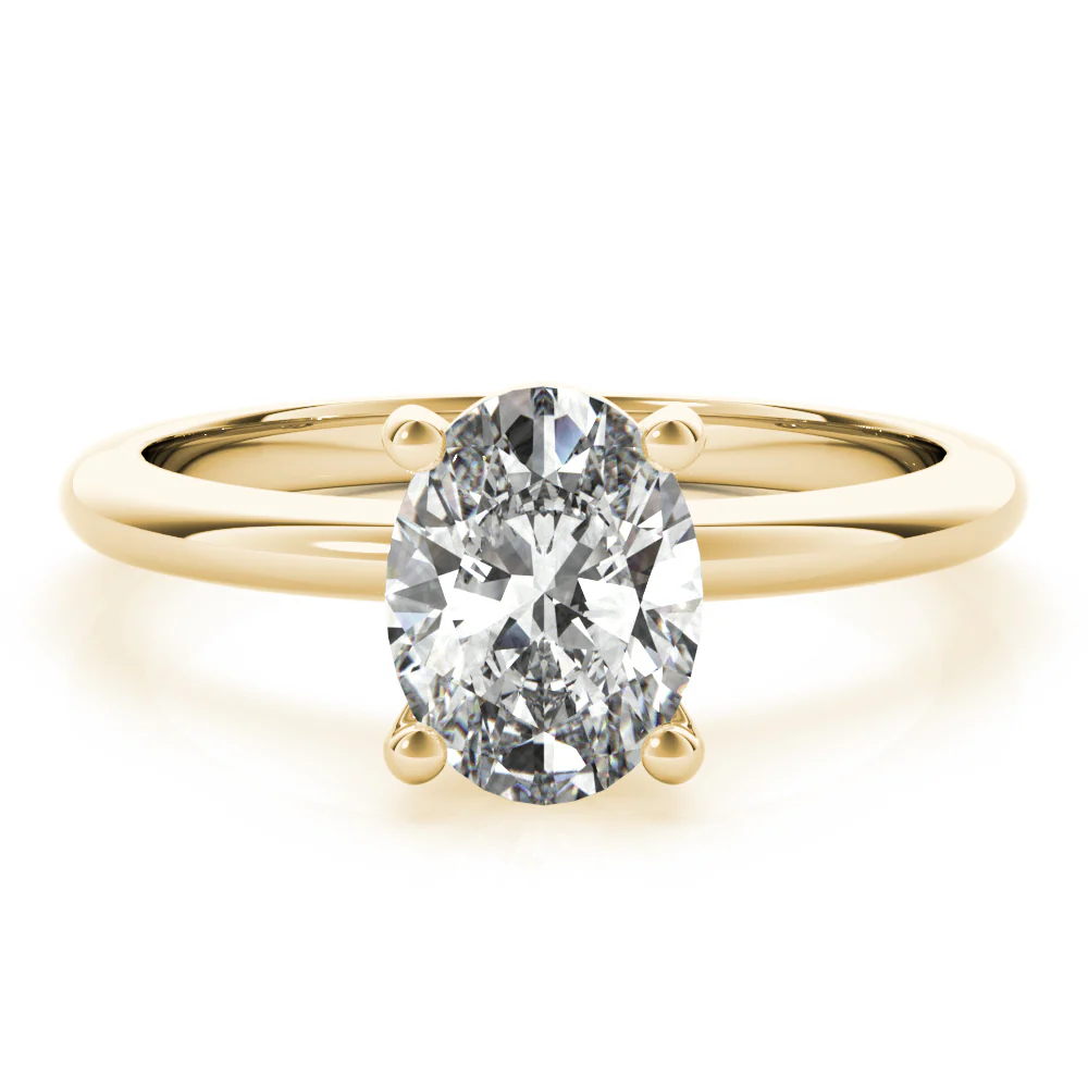 Certified 1.00 CT Oval Cut EF VS/SI Lab Grown Diamond Delicate Engagement Ring 925 Sterling Silver With Vermeil Gold
