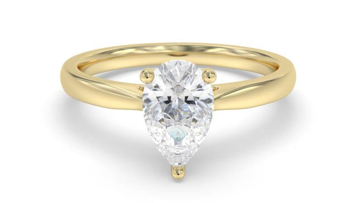 Certified 1.00 CT Pear Cut EF VS/SI Lab Grown Diamond Nordic Gold Engagement Ring (Demi -Fine)