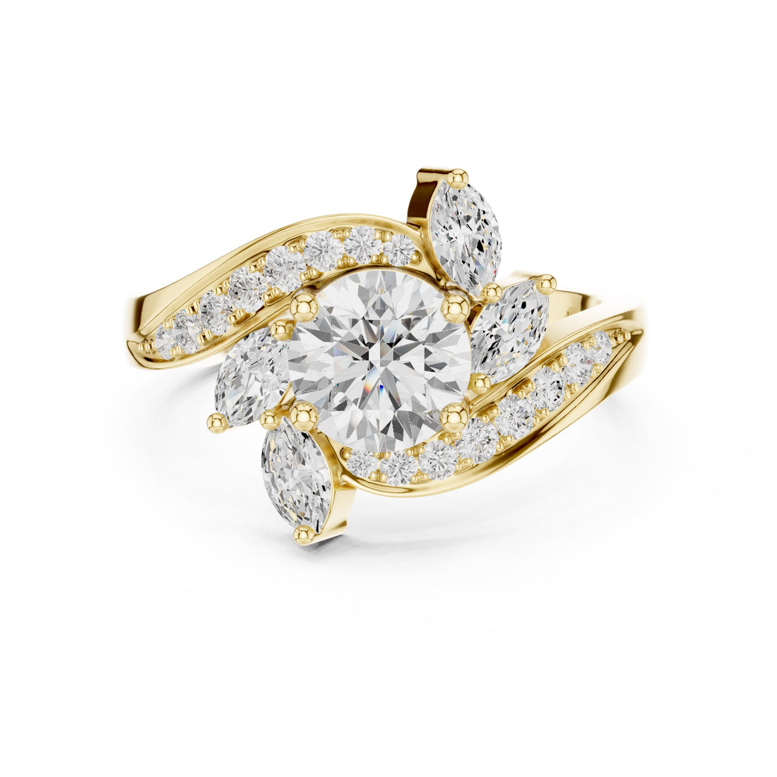 1.59 Carat Certified Lab-Grown Diamond Engagement Ring For Women's Prong Set 14K Gold Wedding Ring