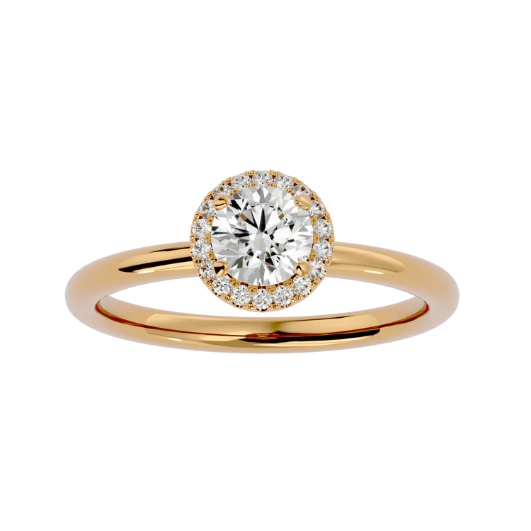 Certified 1.18 CT Round Cut EF VS/SI Lab Grown Diamond Prong Set Engagement Ring 925 Sterling Silver With Vermeil Gold