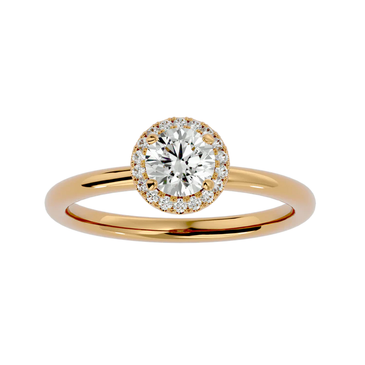 Certified 1.18 CT Round Cut EF VS/SI Lab Grown Diamond Nordic Gold Prong Set Engagement Ring (Demi -Fine)