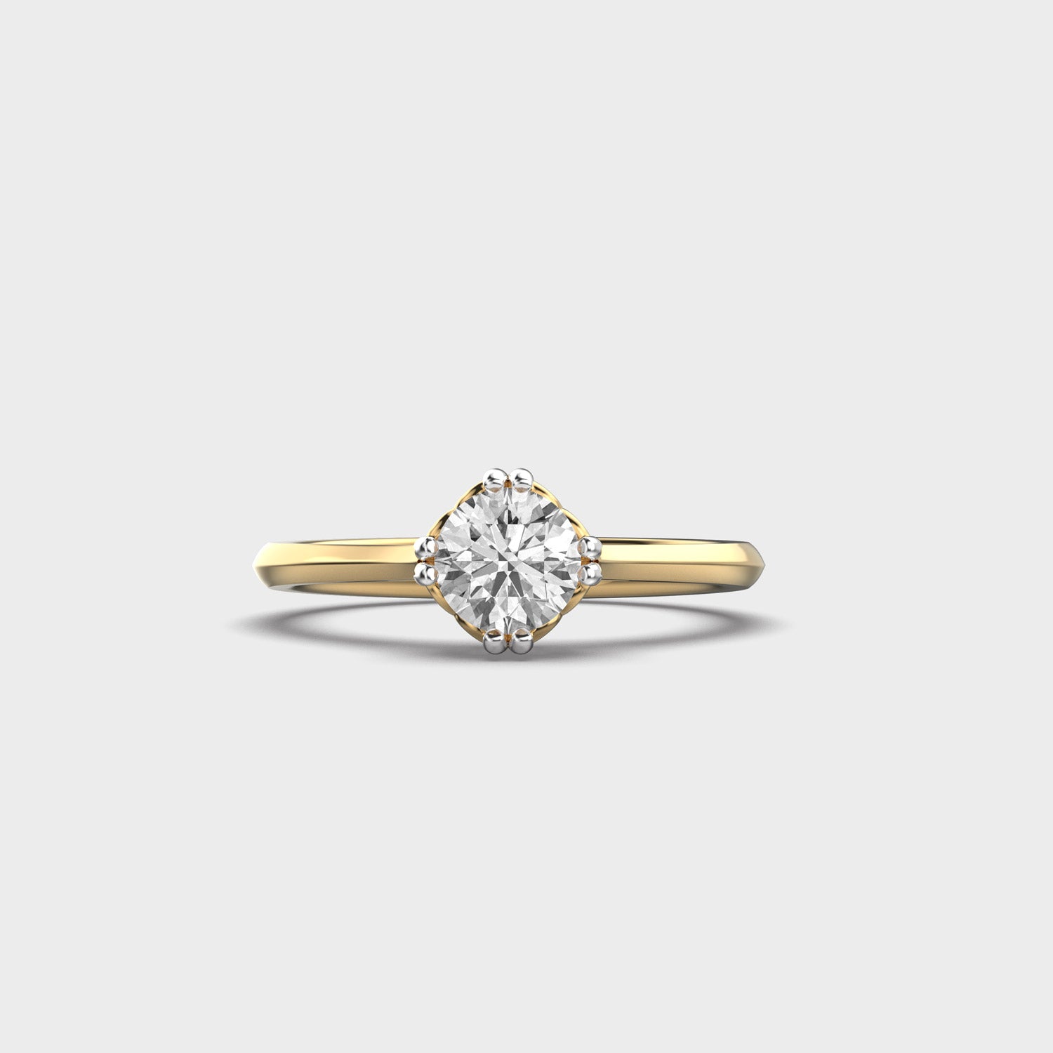 Certified 1.00 CT Round Cut EF VS/SI Lab Grown Diamond Women's Anniversary Ring 925 Sterling Silver With Vermeil Gold