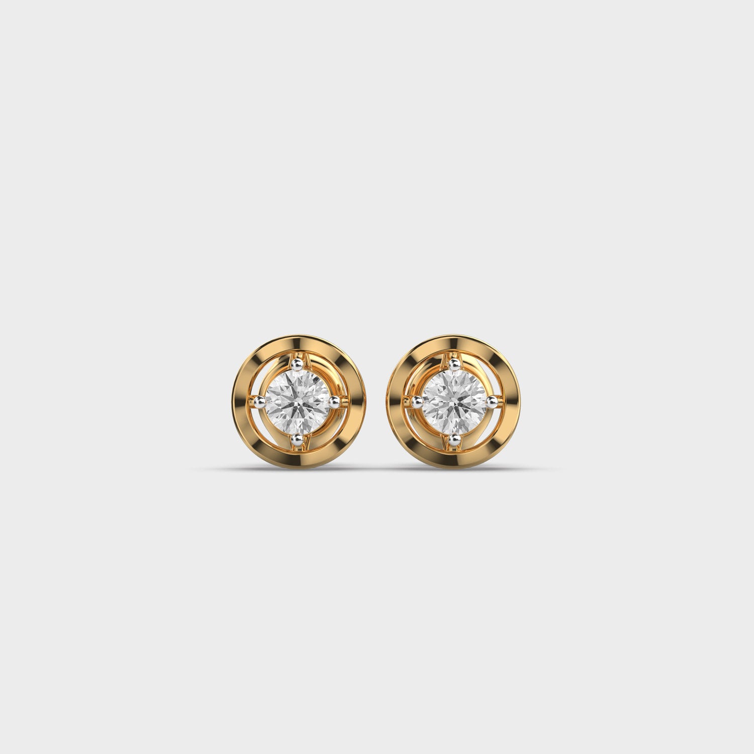1.00 CT Round Cut Certified VS/SI Lab Grown Diamond Women's Stud Earrings 925 Sterling Silver With Vermeil Gold