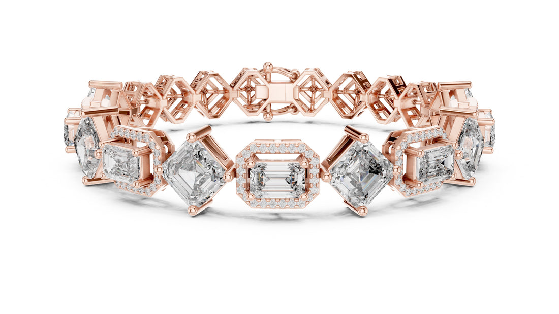 12.04 CT EF VS/SI Lab Grown Certified Diamond Tennis Wedding Bracelet For Women's 14K Yellow Gold