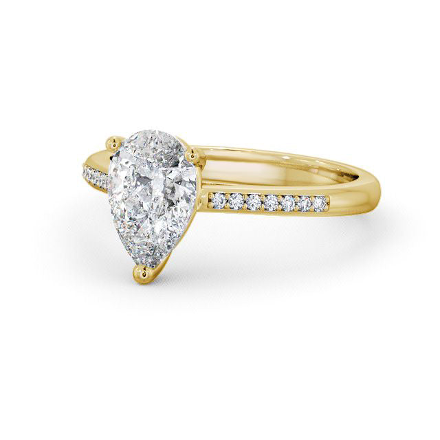 Certified 1.07 CT Pear Cut EF Lab Grown Diamond Engagement Ring 925 Sterling Silver With Vermeil Gold