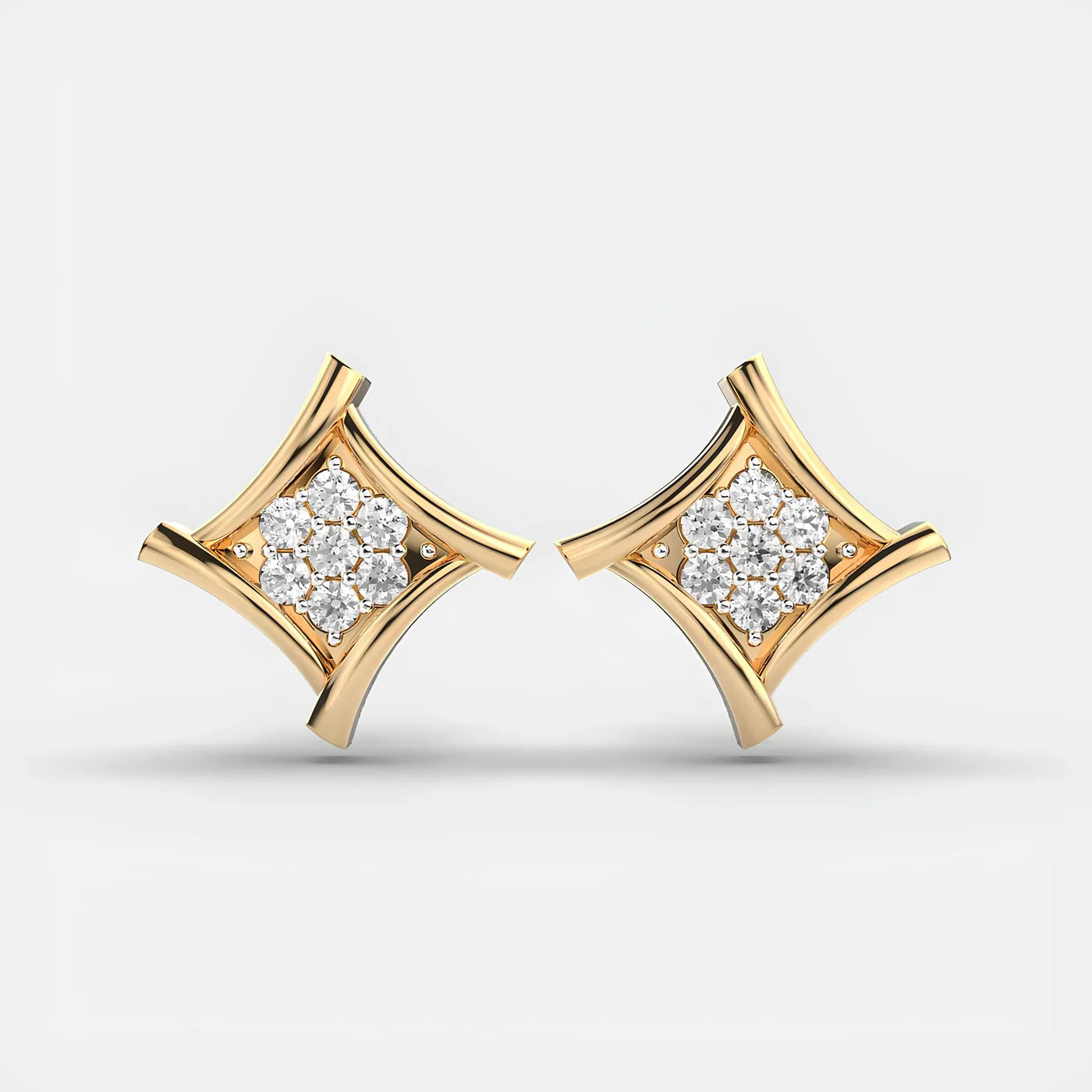 0.50 CT Round Cut Certified VS/SI Lab Grown Diamond Stud Earrings 925 Sterling Silver With Vermeil Gold