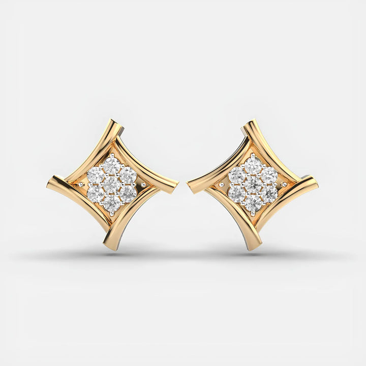 0.50 CT Round Cut Certified VS/SI Lab Grown Diamond Stud Earrings 925 Sterling Silver With Vermeil Gold