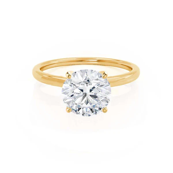 Certified 1.00 CT Round Cut EF VS/SI Lab Grown Diamond Engagement Ring 925 Sterling Silver With Vermeil Gold