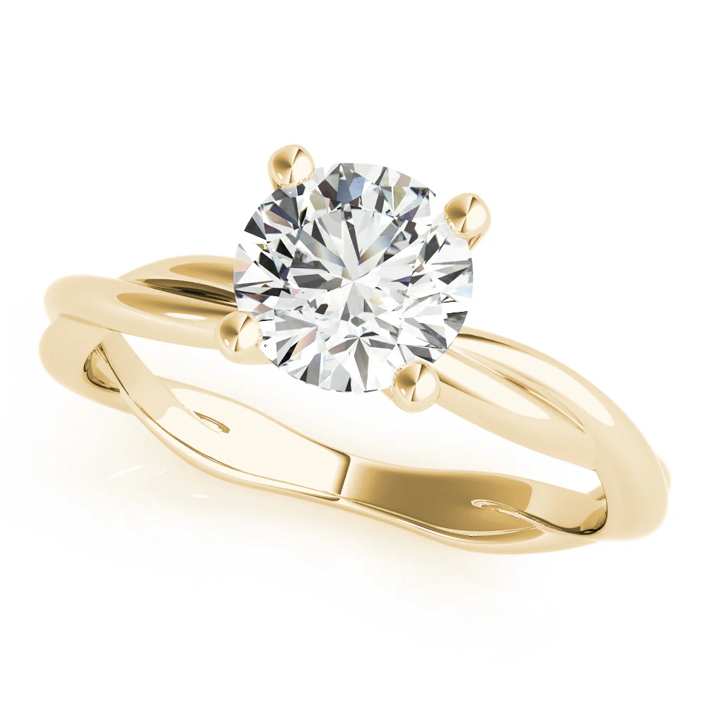 Certified 1.00 CT Round Cut EF VS/SI Lab Grown Diamond Engagement Ring 925 Sterling Silver With Vermeil Gold