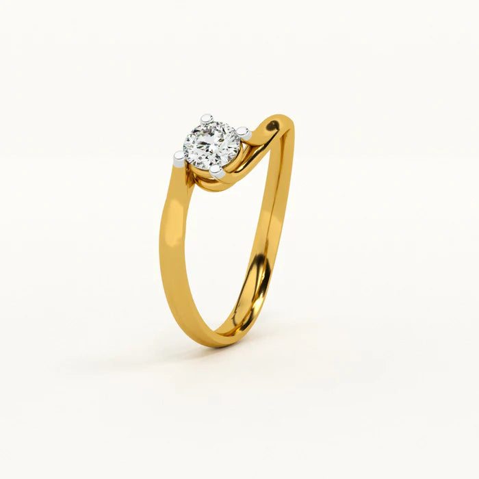 Engagement Ring Certified 1.00 CT EF VS/SI Lab Grown Diamond 925 Sterling Silver With Vermeil Gold