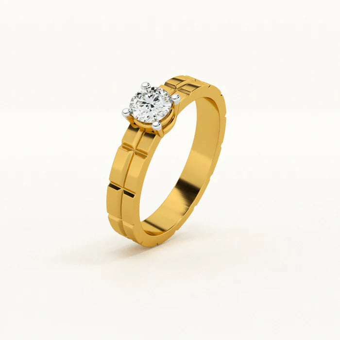 Nordic Gold Engagement Ring Certified 0.50 CT EF Lab Grown Diamond (Demi-Fine)