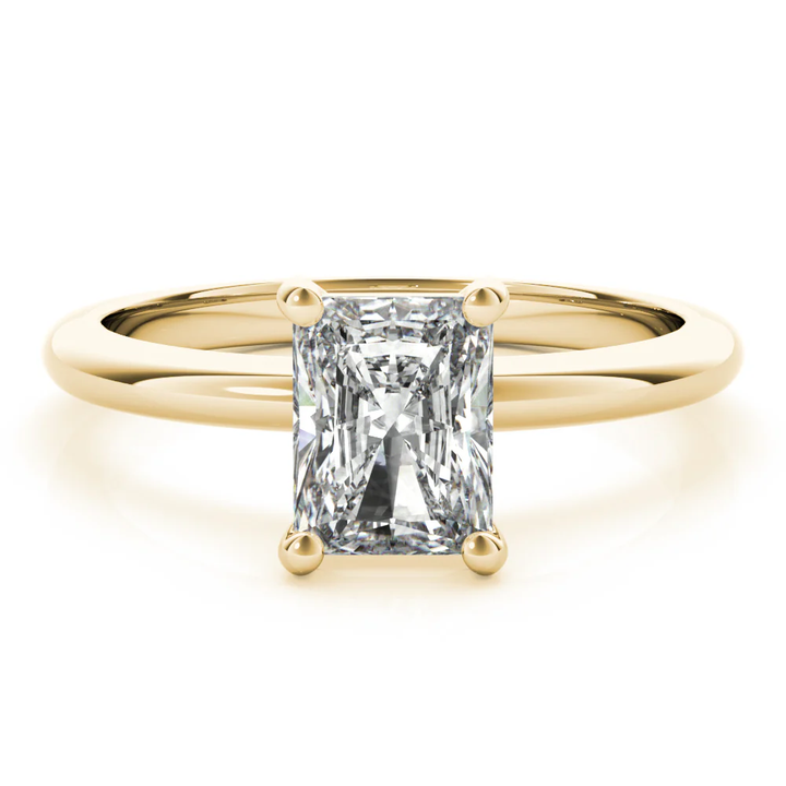 Certified 1.00 CT Emerald Cut EF VS/SI Lab Grown Diamond Nordic Gold Engagement Ring (Demi -Fine)