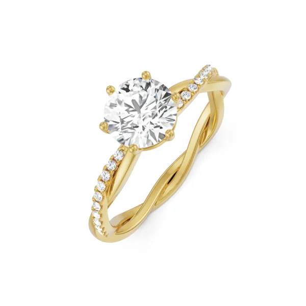 Certified 1.20 CT Round Cut EF VS/SI Lab Grown Diamond Nordic Gold Engagement Ring (Demi-Fine)