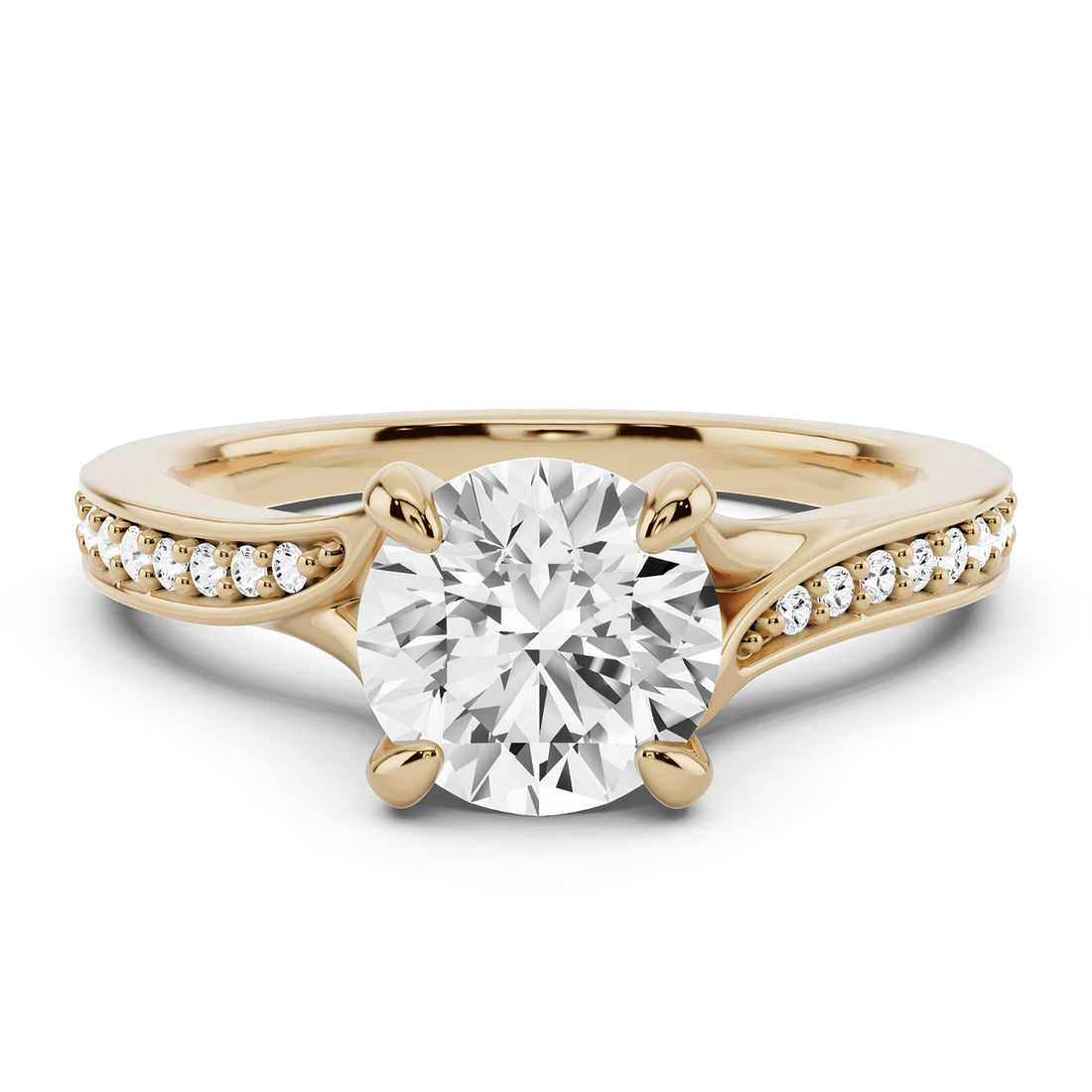 Nordic Gold 1.20 CT Round Cut Certified EF VS/SI Lab Grown Diamond Wedding Ring (Demi-Fine)