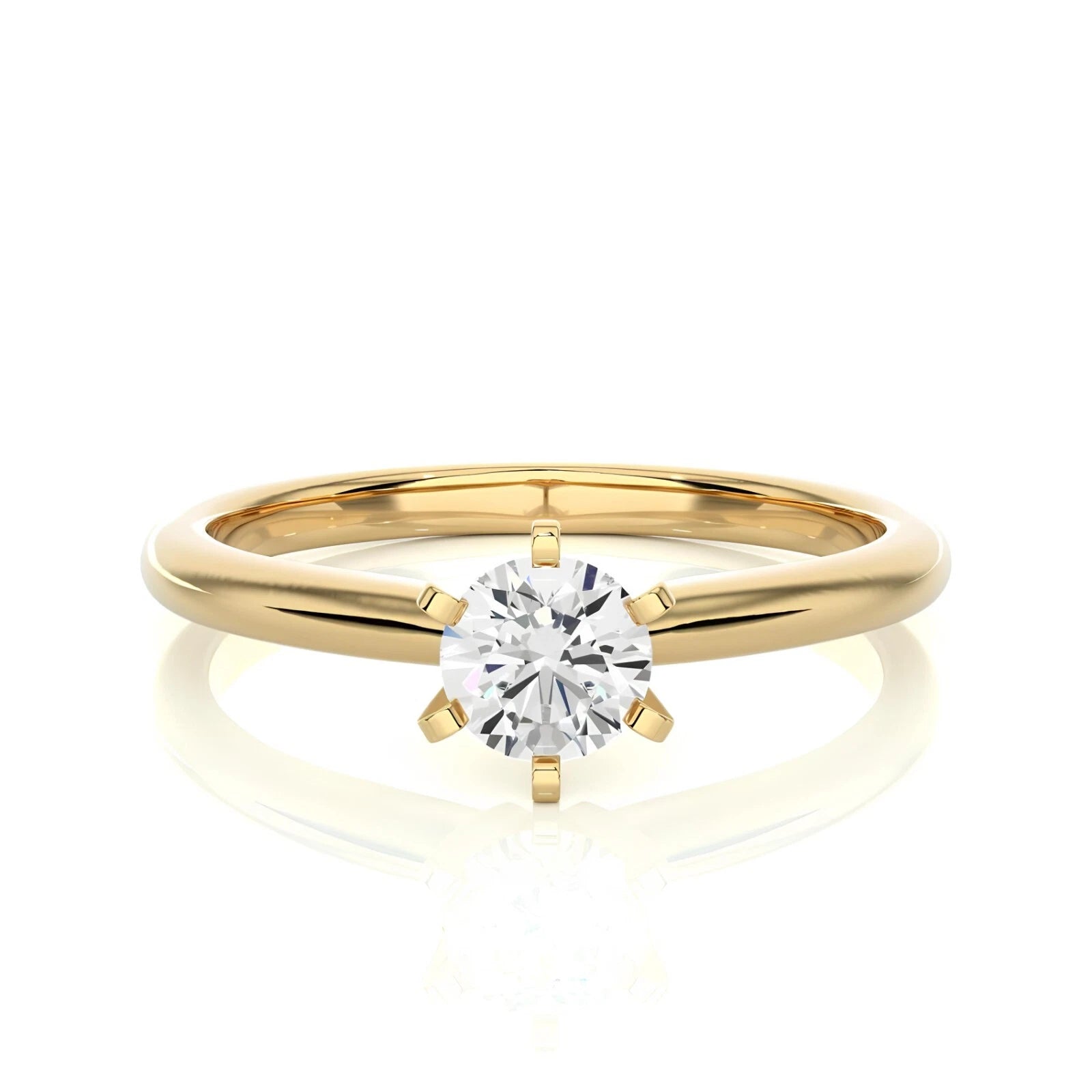 Women's Engagement Ring Certified 1.00 CT EF Lab Grown Diamond  925 Sterling Silver With Vermeil Gold