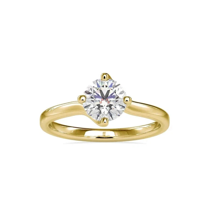 Studded In Nordic Gold 1 CT Certified VS/SI Lab Grown Diamond Ring (Demi-Fine)