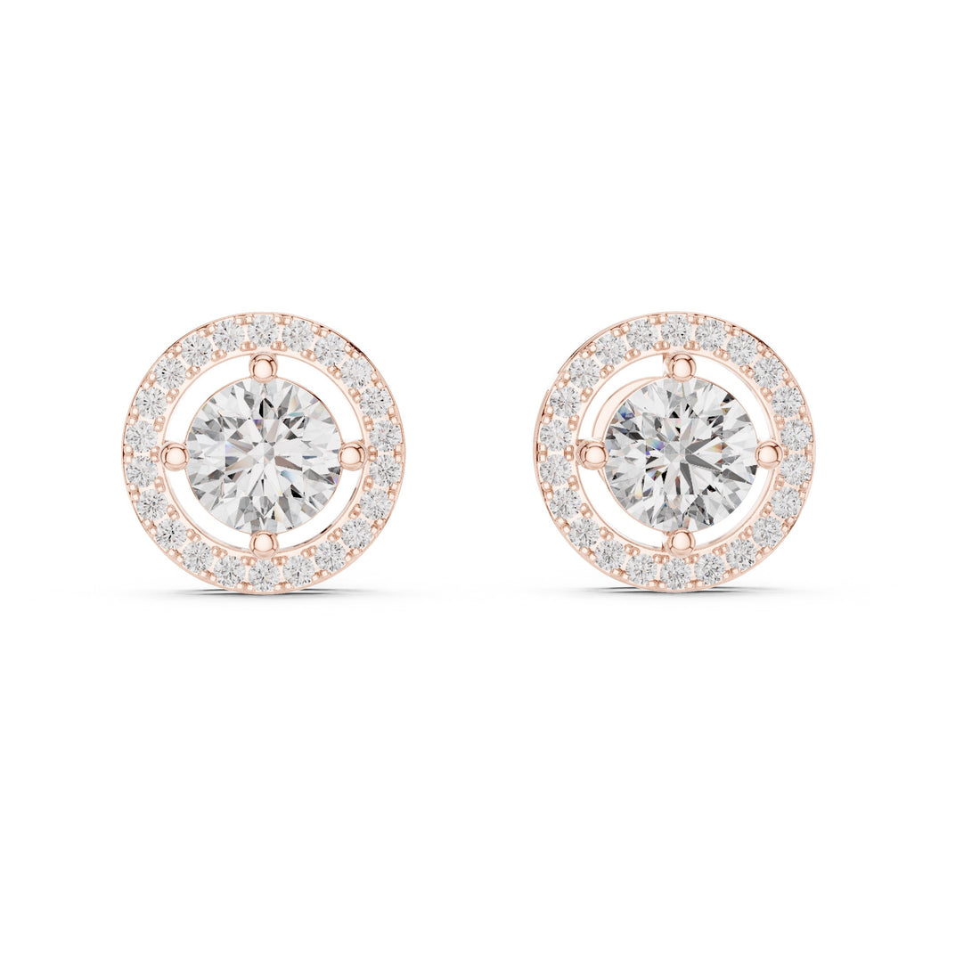 Round Cut Lab-Grown Diamond Stud Earrings 14K Gold Wedding Earrings for Women Birthday & Anniversary Gift
