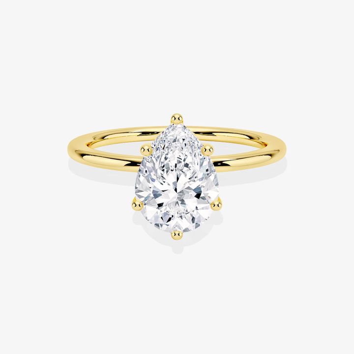 Certified 1.00 CT Pear Cut EF VS/SI Lab Grown Diamond Nordic Gold Engagement Ring (Demi -Fine)
