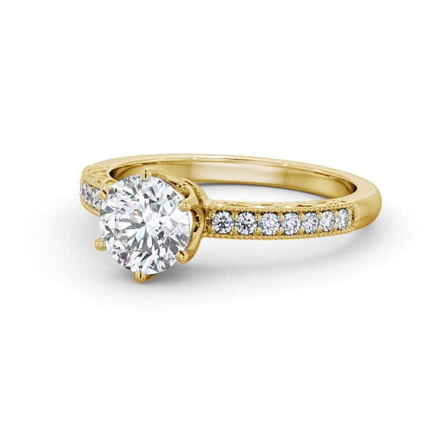 Certified 1.07 CT Round Cut VS/SI Lab Grown Diamond Women's Wedding Ring 925 Sterling Silver With Vermeil Gold