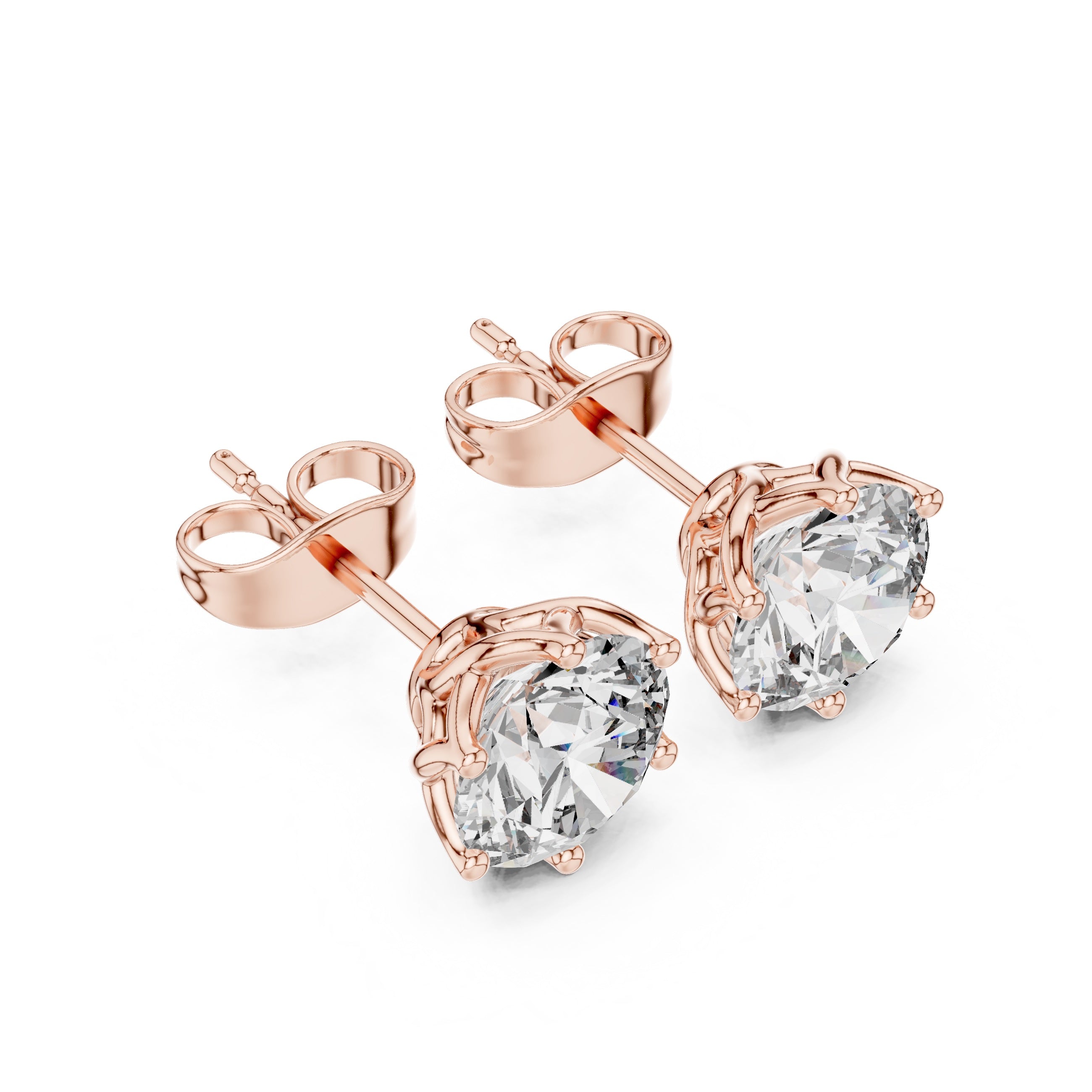 0.25–4.00 TCW Round Cut Lab-Grown Diamond Stud Earrings 14K Gold Wedding Earrings for Women Birthday & Anniversary Gift
