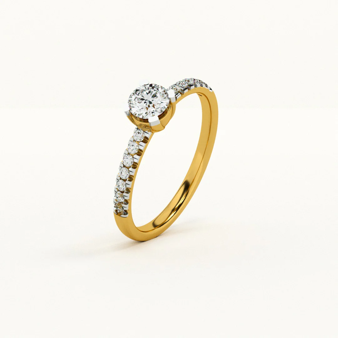 Certified 1.20 CT VS/SI Lab Grown Diamond Women's Wedding Ring 925 Sterling Silver With Vermeil Gold