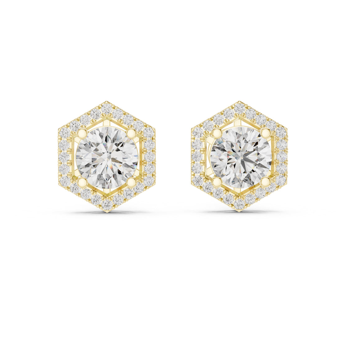 2.98 CT Round Cut Lab-Grown Diamond Stud Earrings 14K Gold Wedding Earrings for Women Birthday & Anniversary Gift