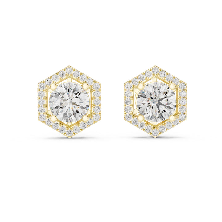 2.98 CT Round Cut Lab-Grown Diamond Stud Earrings 14K Gold Wedding Earrings for Women Birthday & Anniversary Gift