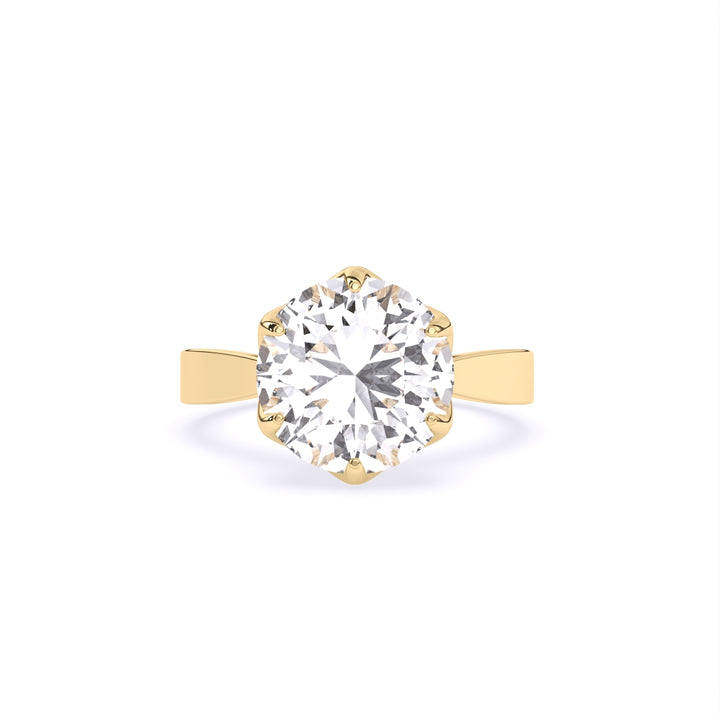Certified 1.00 CT Round Cut EF VS/SI Lab Grown Diamond Six Prong Nordic Gold Ring (Demi -Fine)