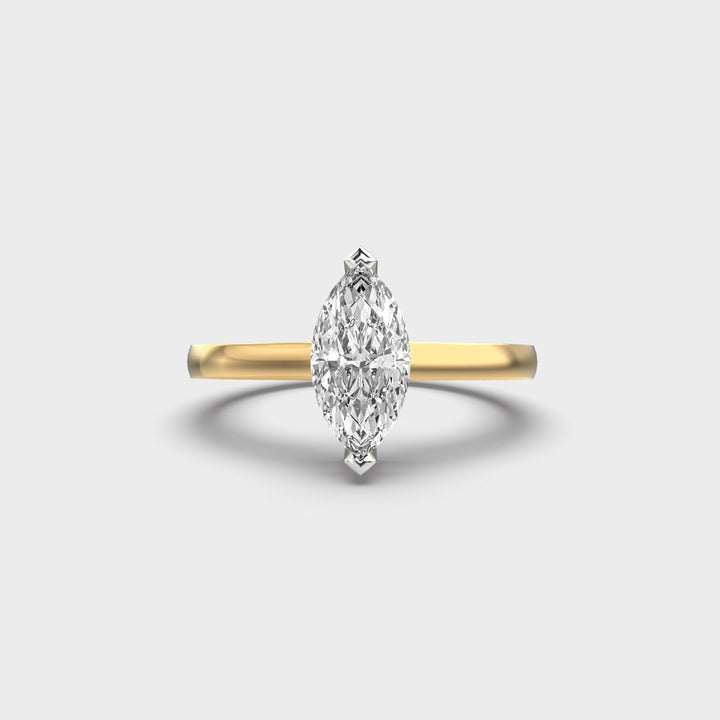 Certified 1.00 CT Marquise Cut EF VS/SI Lab Grown Diamond Nordic Gold Engagement Ring (Demi -Fine)