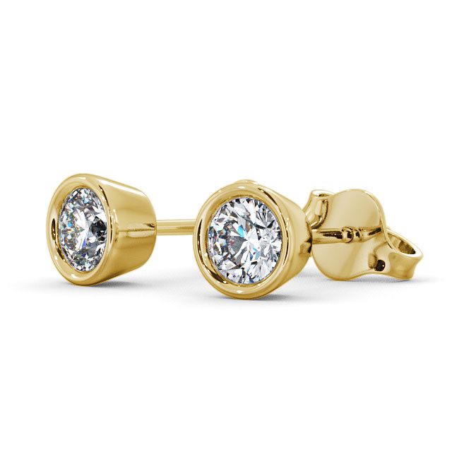 Certified 1.00 CT Round Cut EF VS/SI Lab Grown Diamond Nordic Gold Bezel Set Stud Women's Earrings (Demi-Fine)