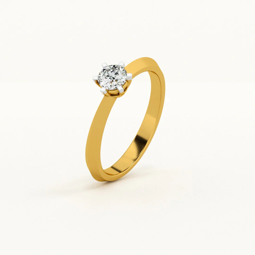 Delicate Wedding Ring Certified 1.00 CT EF VS/SI Lab Grown Diamond 925 Sterling Silver With Vermeil Gold