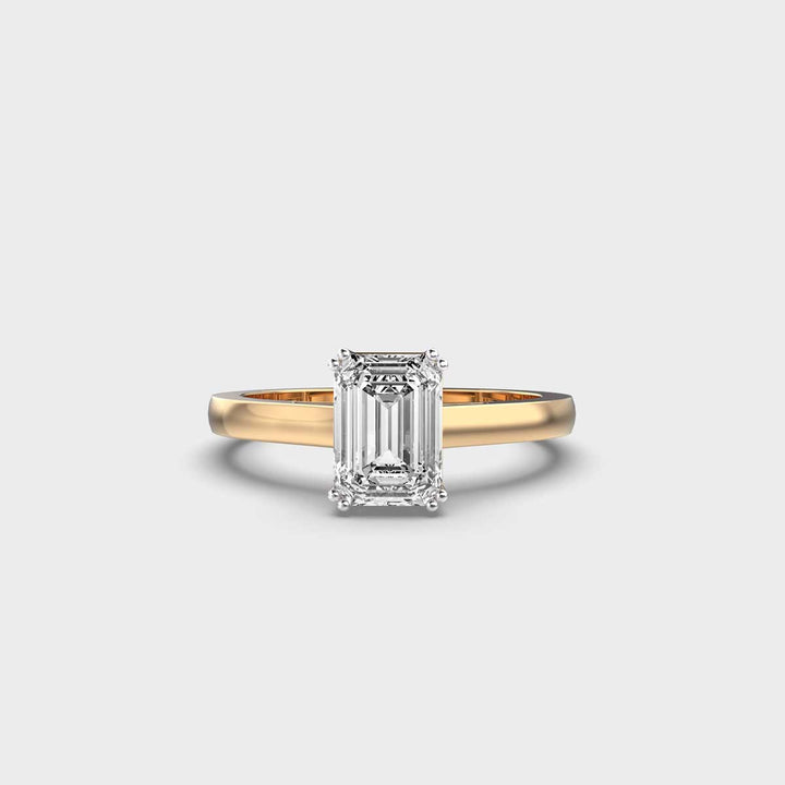 Engagement Ring Certified 1.00 CT Emerald Cut EF VS/SI Lab Grown Diamond Nordic Gold (Demi -Fine)