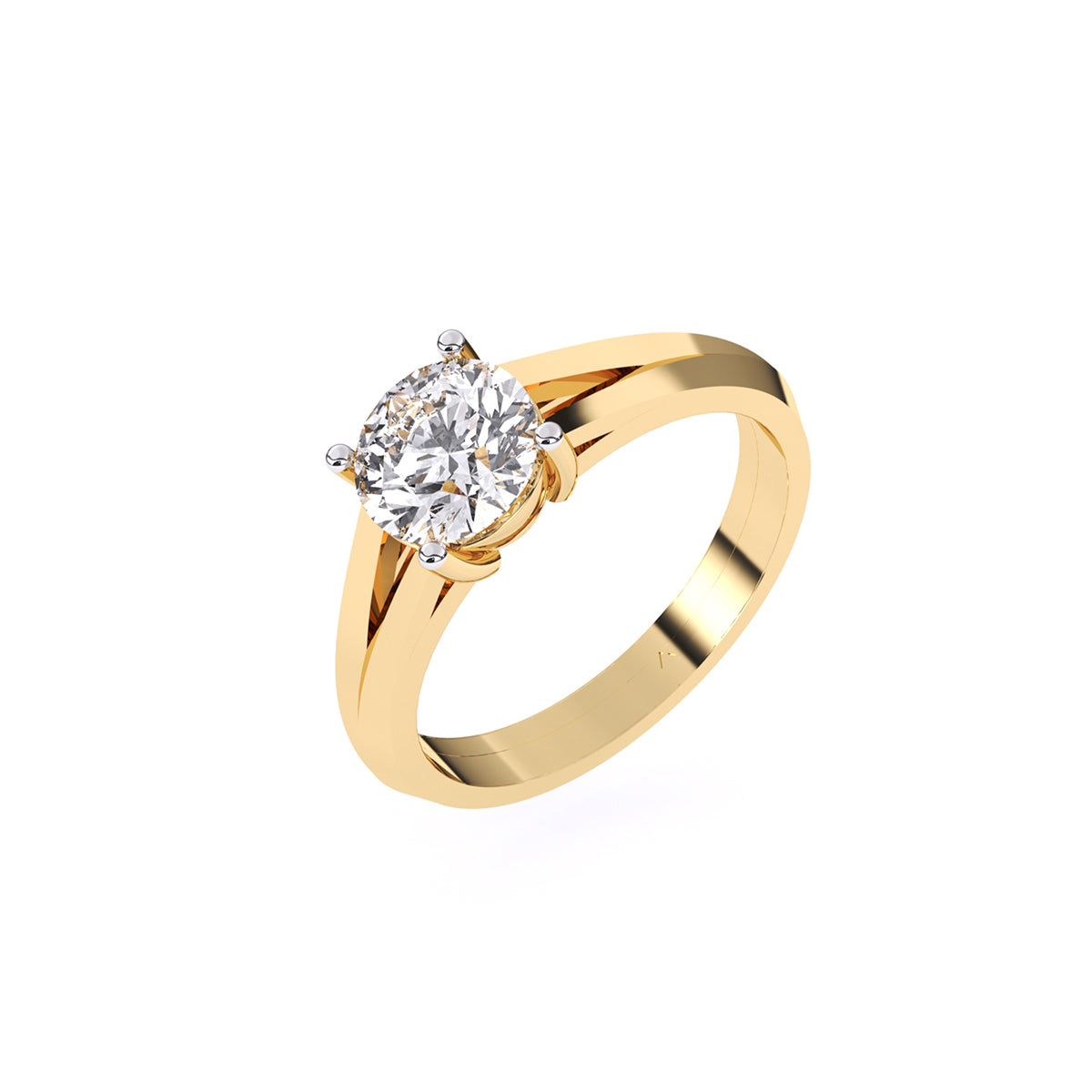 Certified 1.00 CT Round Cut EF VS/SI Lab Created Diamond Wedding Ring 925 Sterling Silver With Vermeil Gold