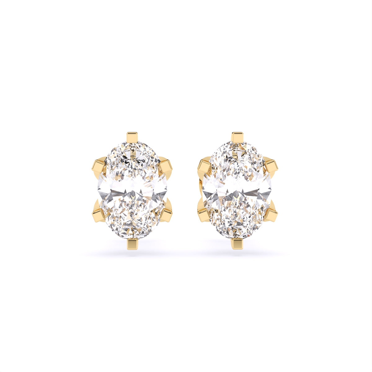 Certified 1.00 CT Marquise Cut EF VS/SI Lab Grown Diamond Stud Women's Earrings 925 Sterling Silver With Vermeil Gold