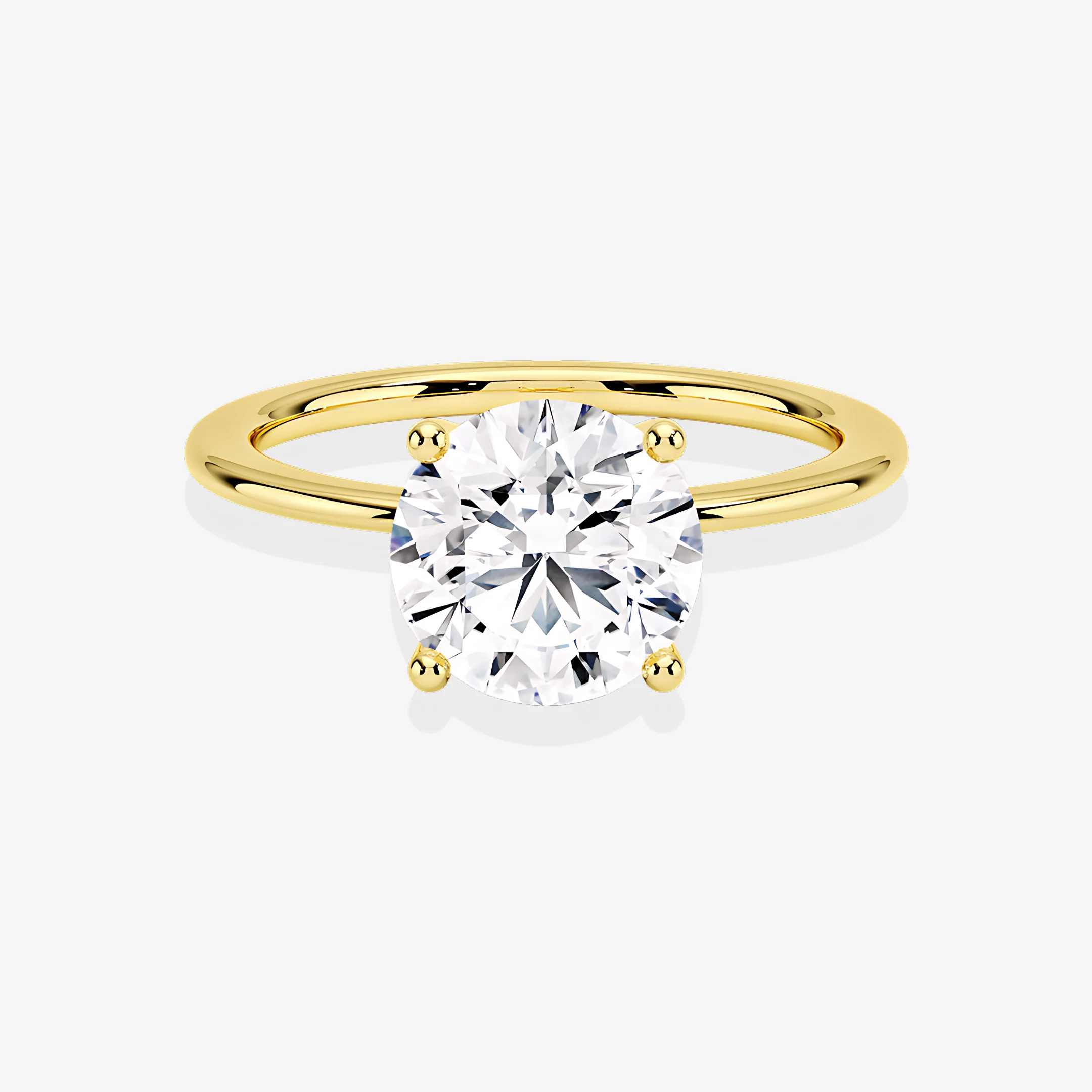 Certified 1.00 CT Round Cut EF VS/SI Lab Grown Diamond Engagement Ring 925 Sterling Silver With Vermeil Gold