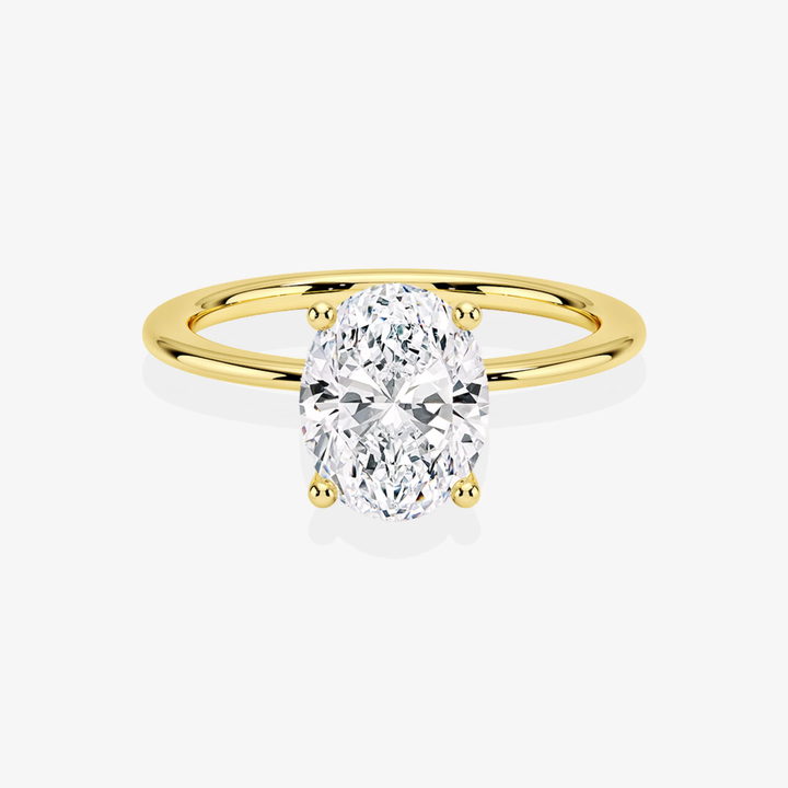 Engagement Ring Certified 1.00 CT Oval Cut EF VS/SI Lab Grown Diamond Nordic Gold (Demi -Fine)