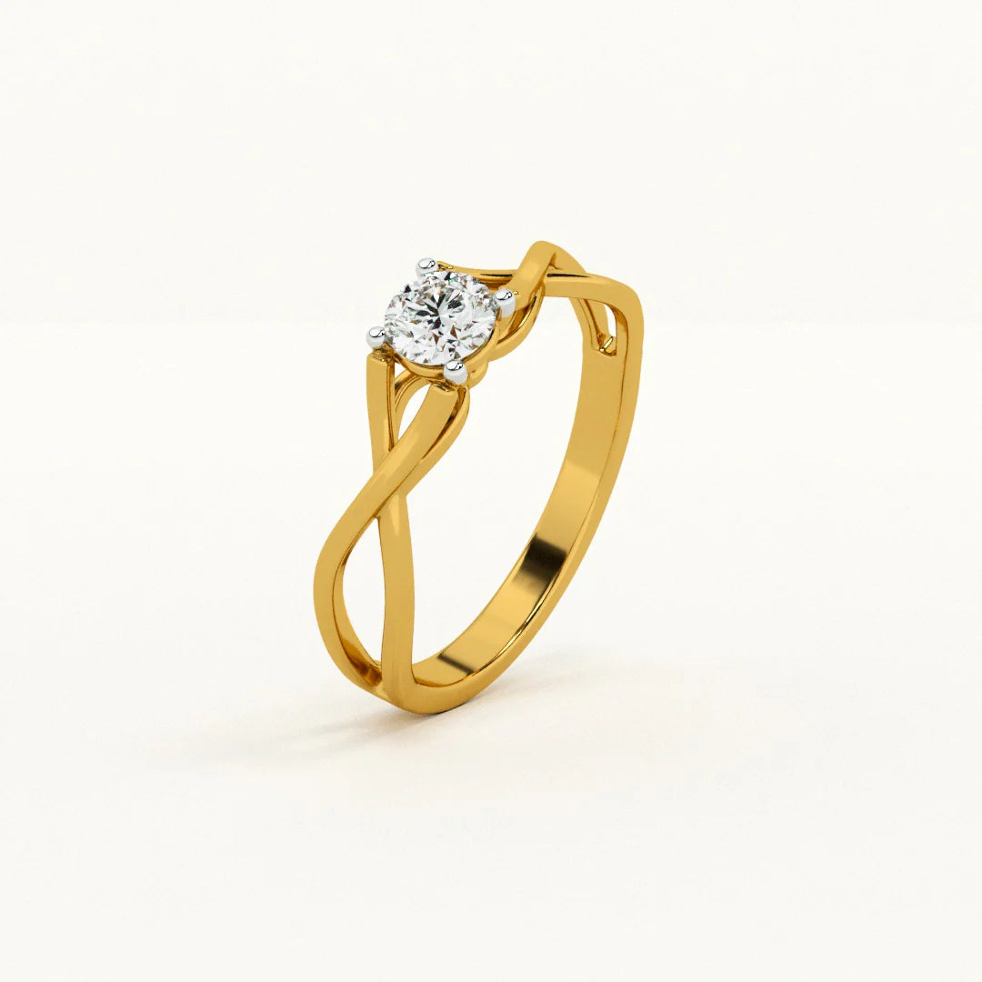 Certified 1.00 CT EF Lab Grown Diamond Women's Engagement Ring 925 Sterling Silver With Vermeil Gold