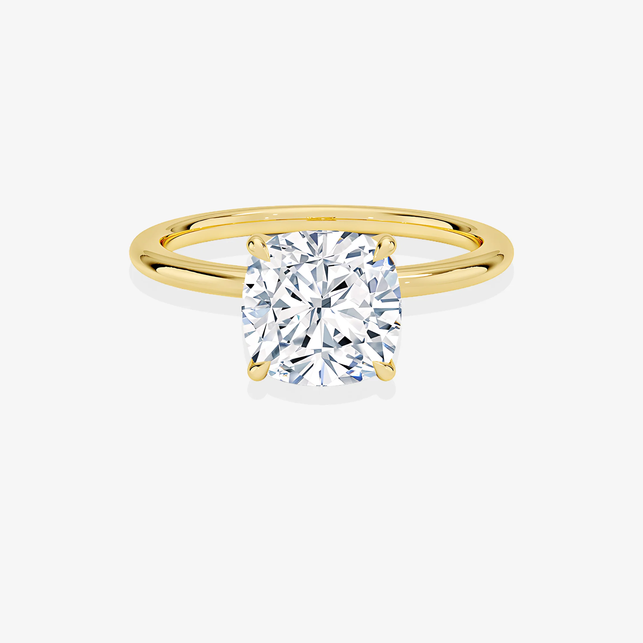 Certified 1.00 CT Cushion Cut EF VS/SI Lab Grown Diamond Anniversary Ring 925 Sterling Silver With Vermeil Gold