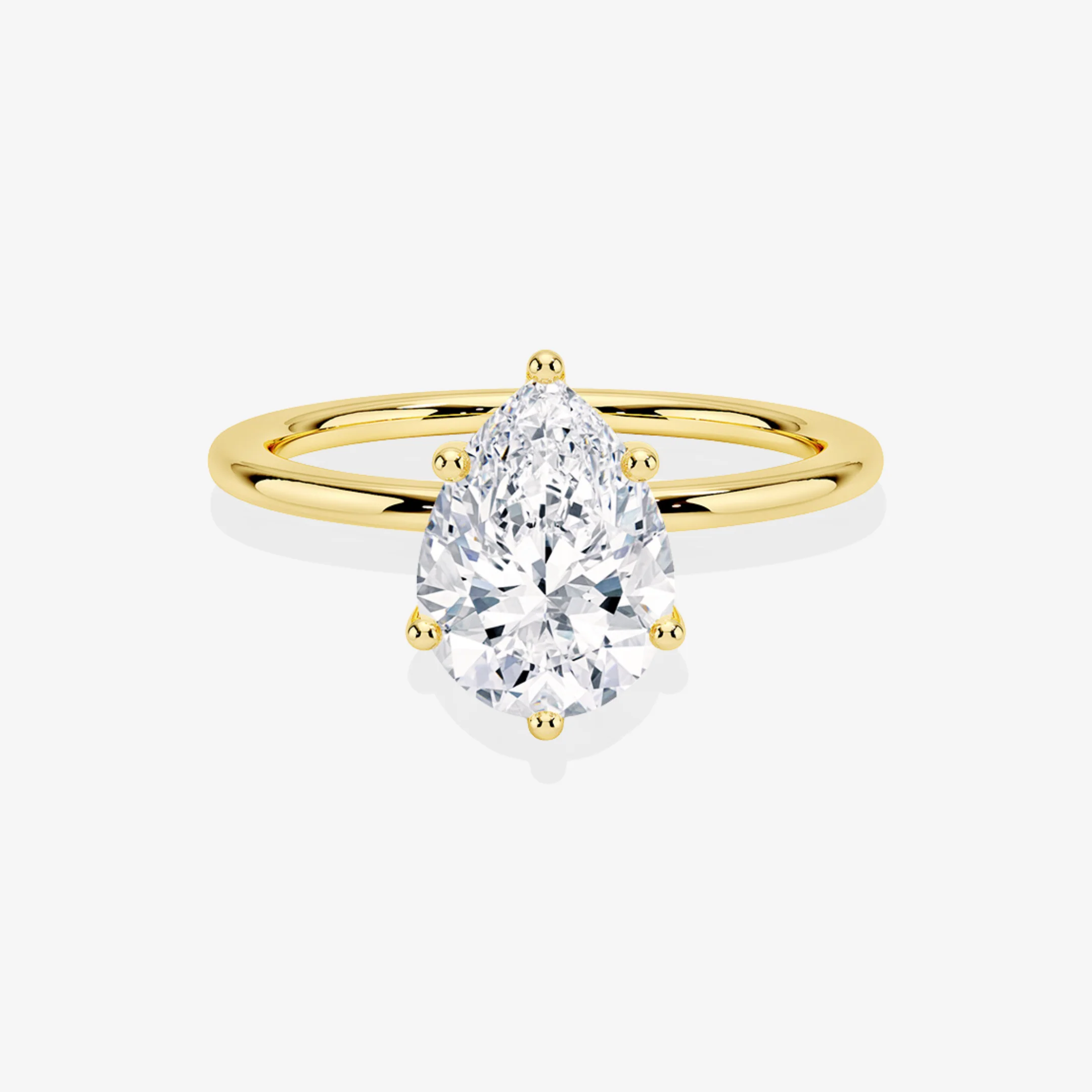 Certified 1.00 CT Pear Cut EF VS/SI Lab Grown Diamond Engagement Ring 925 Sterling Silver With Vermeil Gold