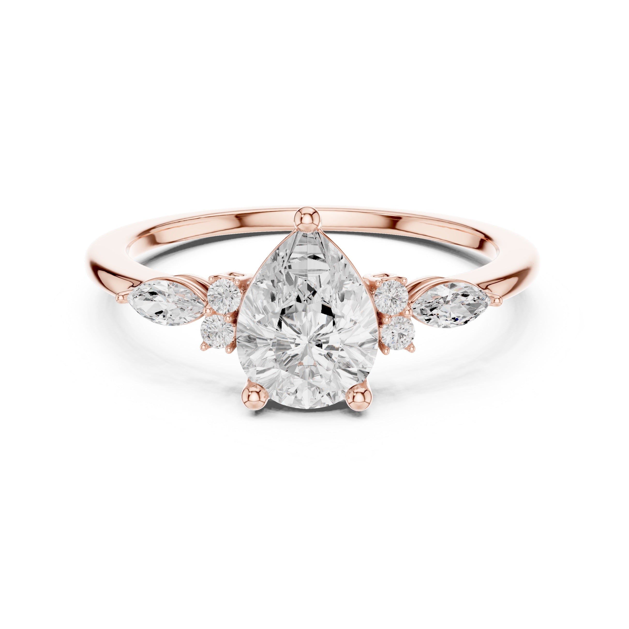 1.19 Carat Certified Lab-Grown Diamond Engagement Ring For Women's Prong Set 14K Gold Wedding Ring