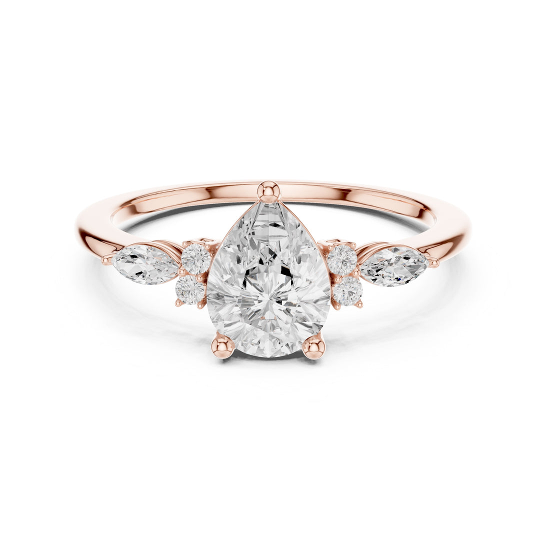 1.19 Carat Certified Lab-Grown Diamond Engagement Ring For Women's Prong Set 14K Gold Wedding Ring