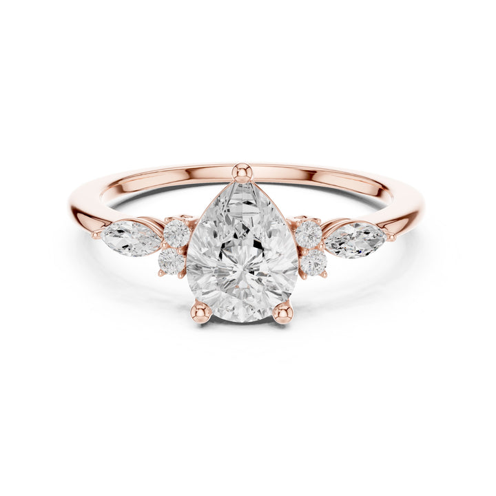 1.19 Carat Certified Lab-Grown Diamond Engagement Ring For Women's Prong Set 14K Gold Wedding Ring