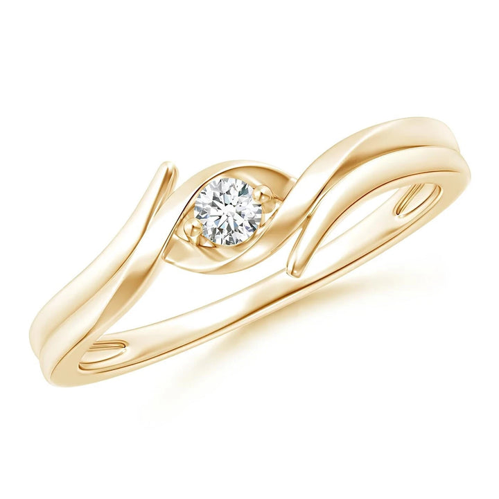 Nordic Gold Engagement Ring Certified 0.50 CT Round Cut EF Lab Grown Diamond (Demi-Fine)