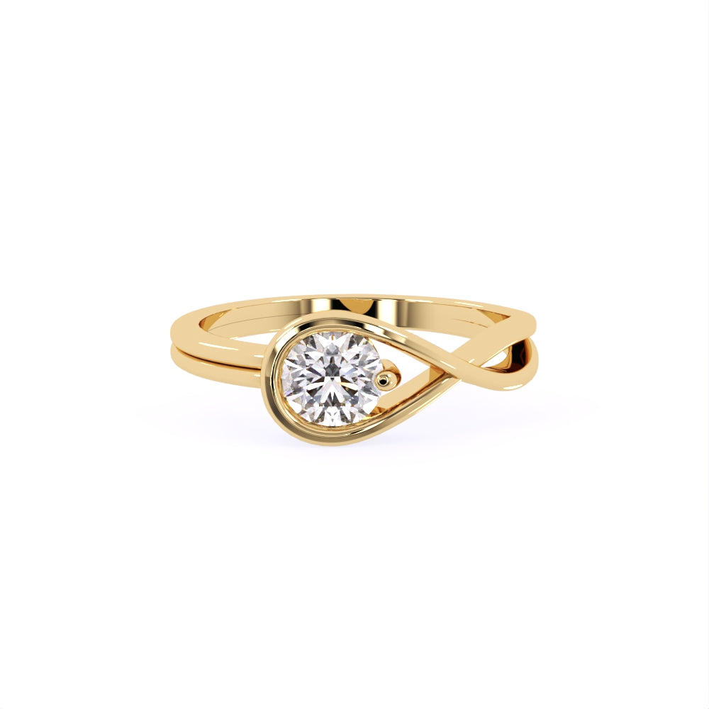 Certified 1.00 CT Round Cut EF VS/SI Lab Created Diamond Engagement Ring 925 Sterling Silver With Vermeil Gold