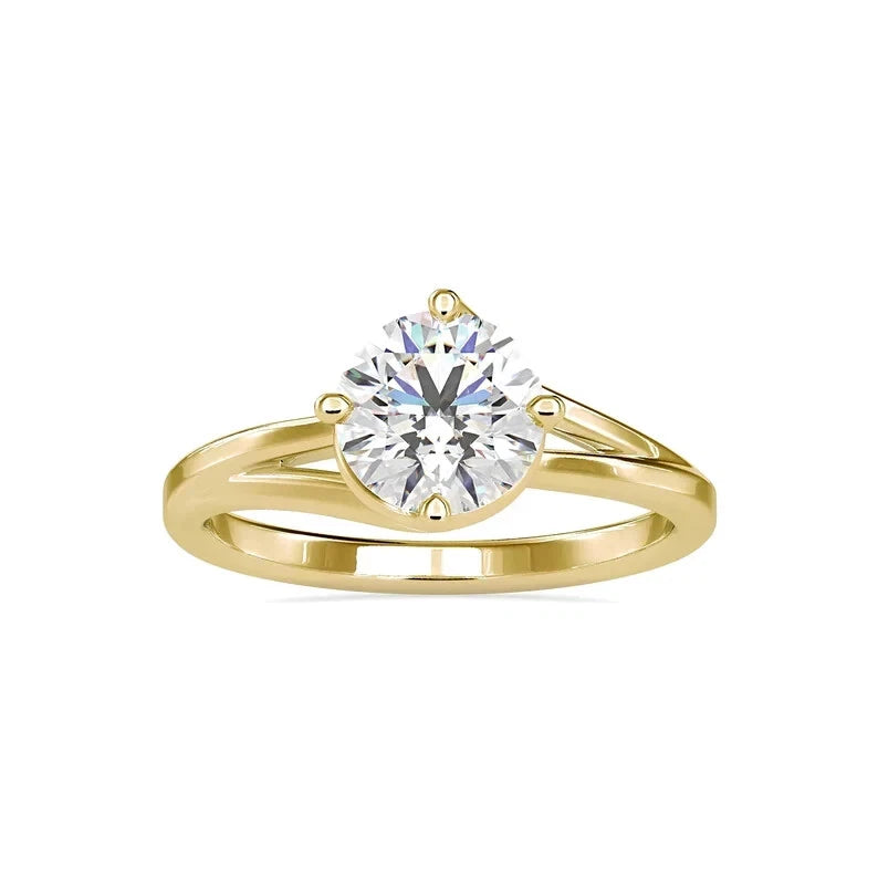 1 CT Certified EF VS/SI Lab Grown Diamond Wedding Ring 925 Sterling Silver With Vermeil Gold