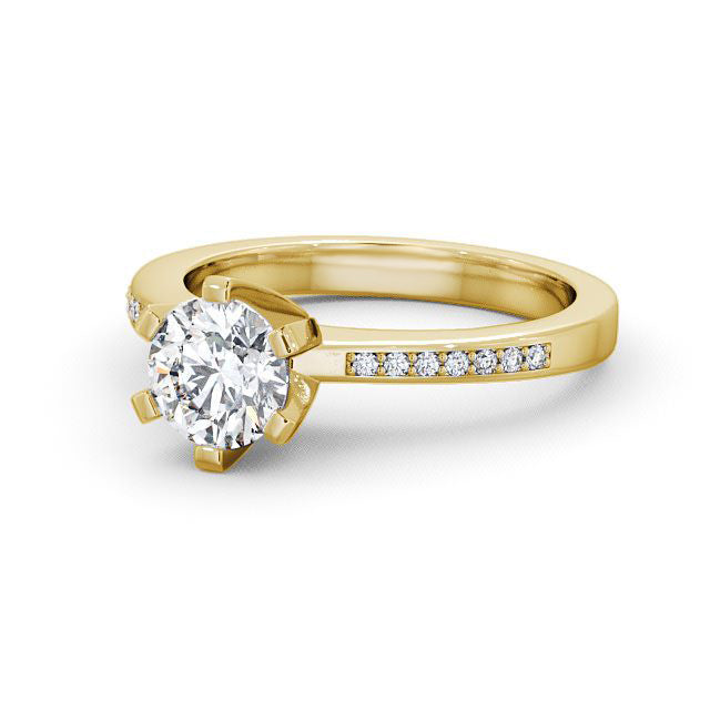 Certified 1.08 CT Round Cut EF VS/SI Lab Grown Diamond Prong Set Engagement Ring 925 Sterling Silver With Vermeil Gold