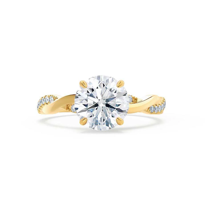 Certified 1.26 CT Round Cut EF VS/SI Lab Grown Diamond Nordic Gold Engagement Ring (Demi -Fine)
