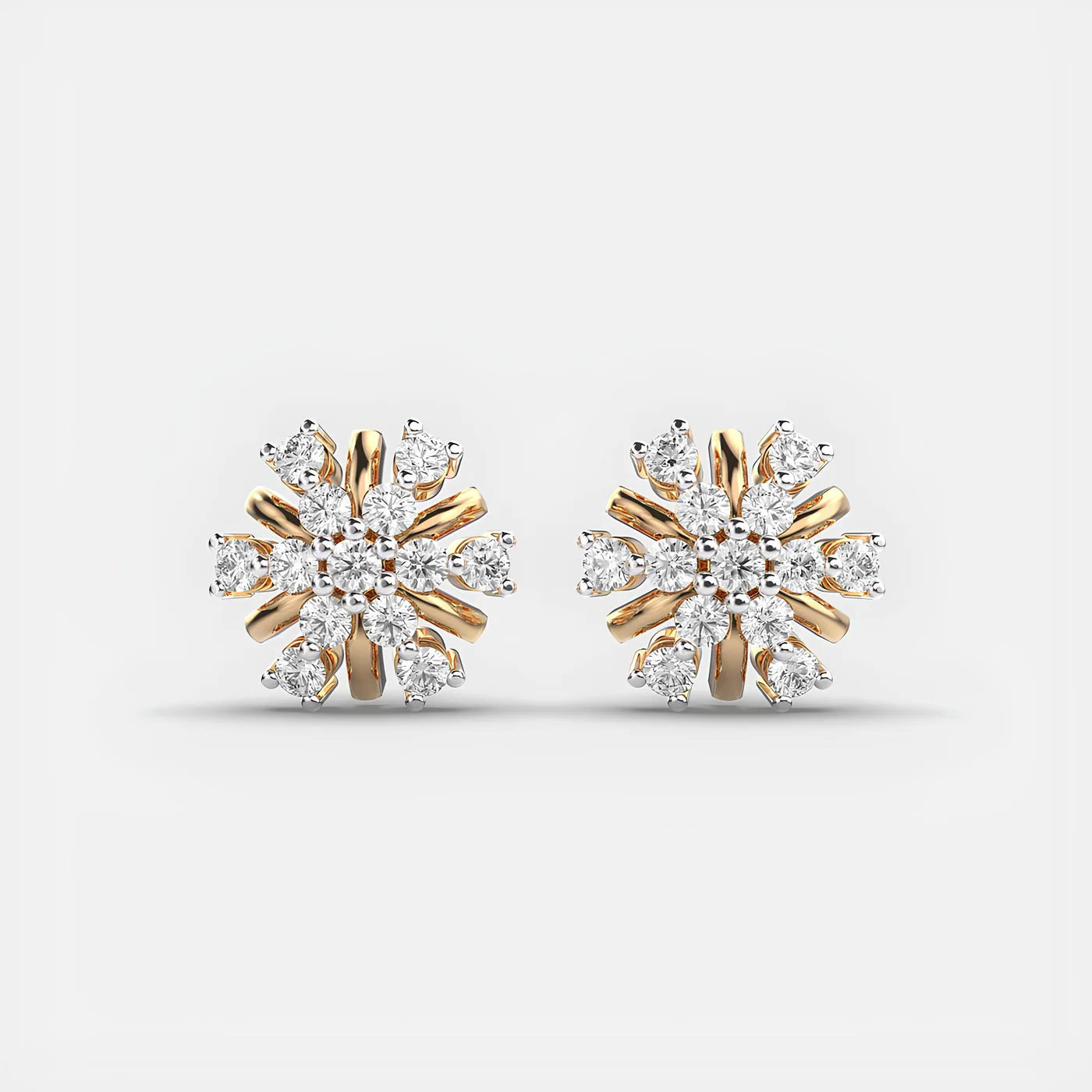 0.80 CT Round Cut Certified VS/SI Lab Grown Diamond Stud Earrings 925 Sterling Silver With Vermeil Gold