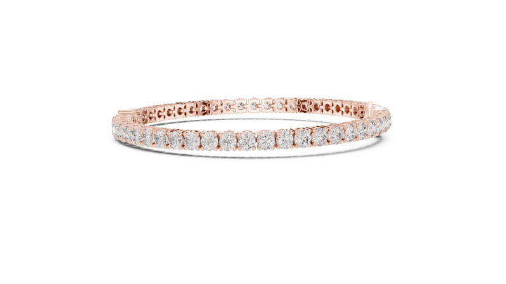 5.75CT EF VS/SI Lab Grown Round Certified Diamond Tennis Wedding Bracelet For Women's 14K White Gold