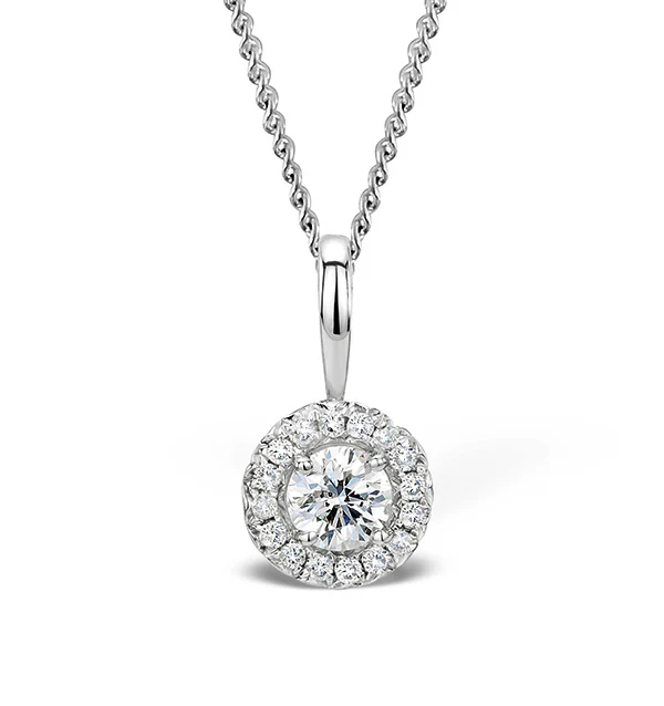 0.74 CT Round Cut EF VS/SI Lab Grown Diamond Cluster Pendant 925 Sterling Silver With Vermeil Gold ( Without Chain )